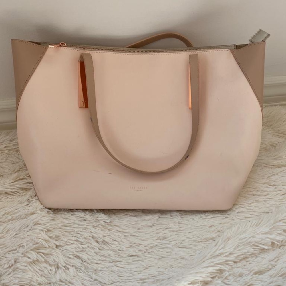 Striking colorblock pink & rose gold Ted Baker bag - Picture 8 of 9